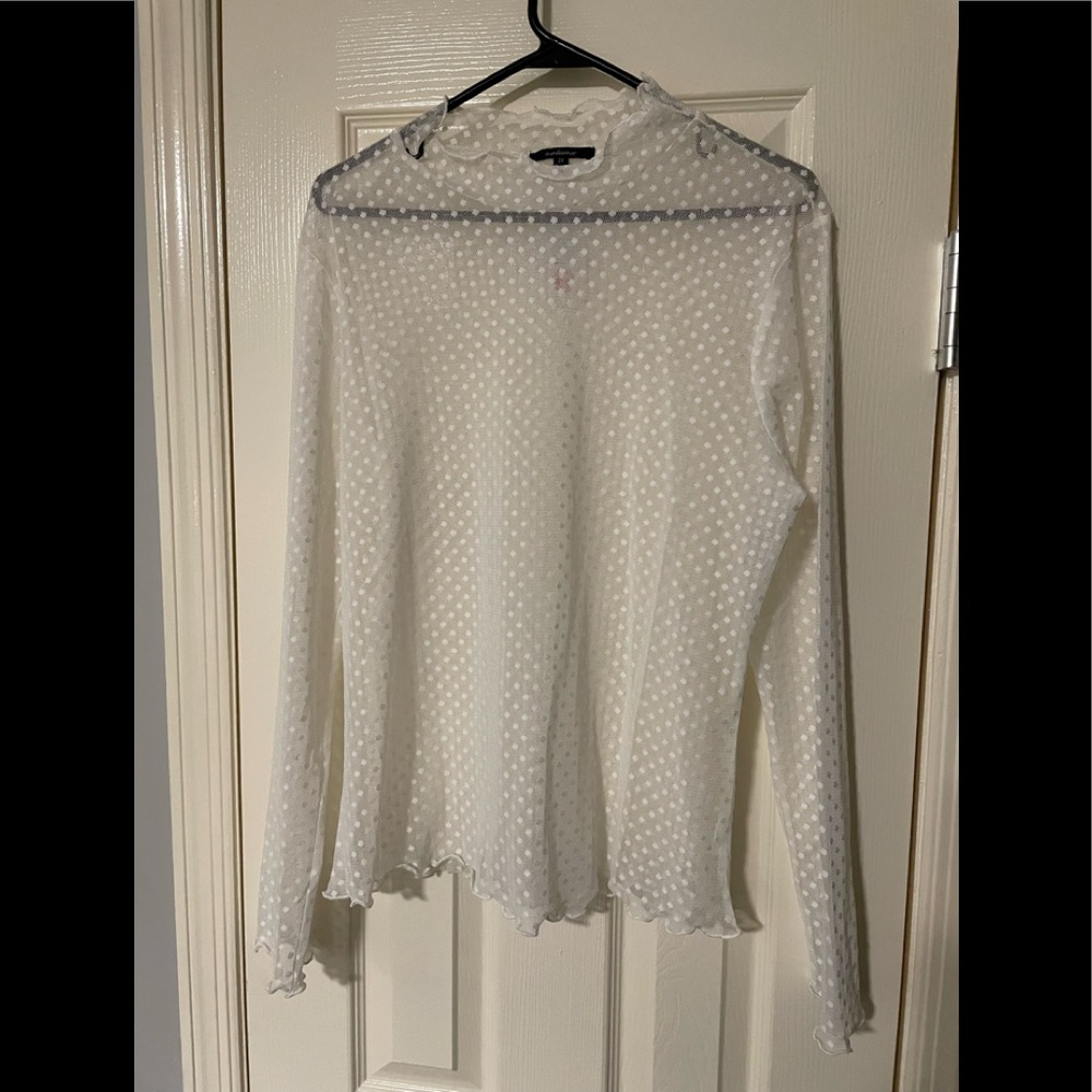 Womens white polkadot top size 2 XL